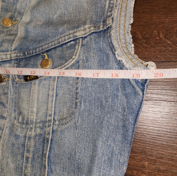 1970's Lee hand painted Pink Floyd distressed denim vest Mens M - Picture 16 of 17